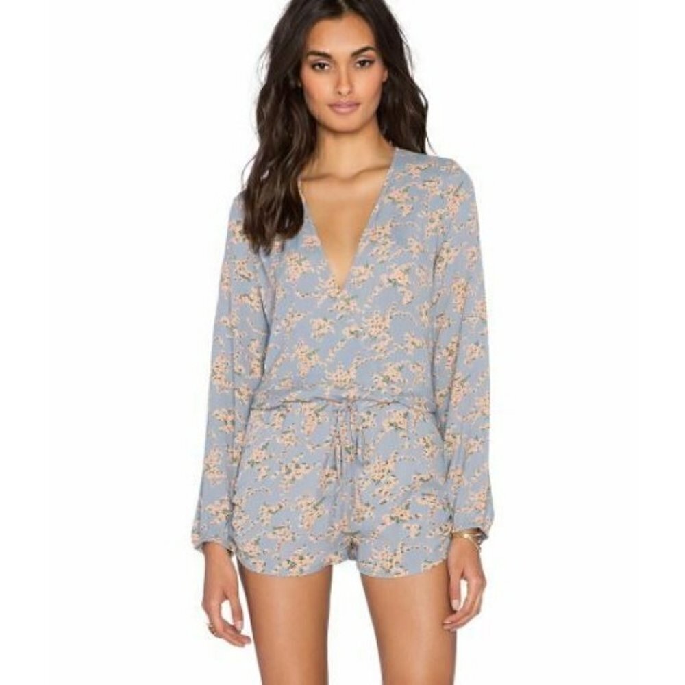 New Flynn Skye Damn Gina Romper Womens S Sherbert Daisy Long Sleeve Floral